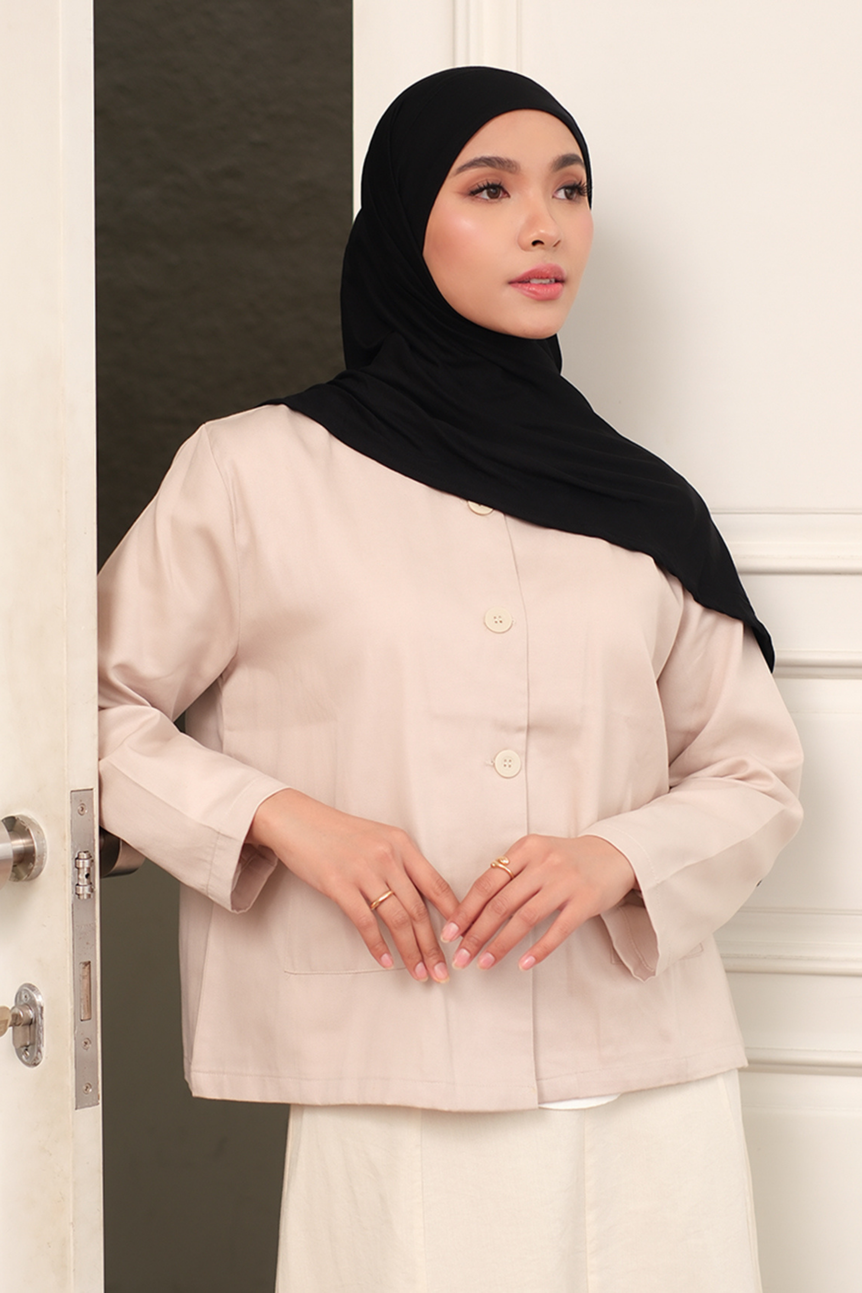 Yeppushop | Sabrina Instant Hijab Black