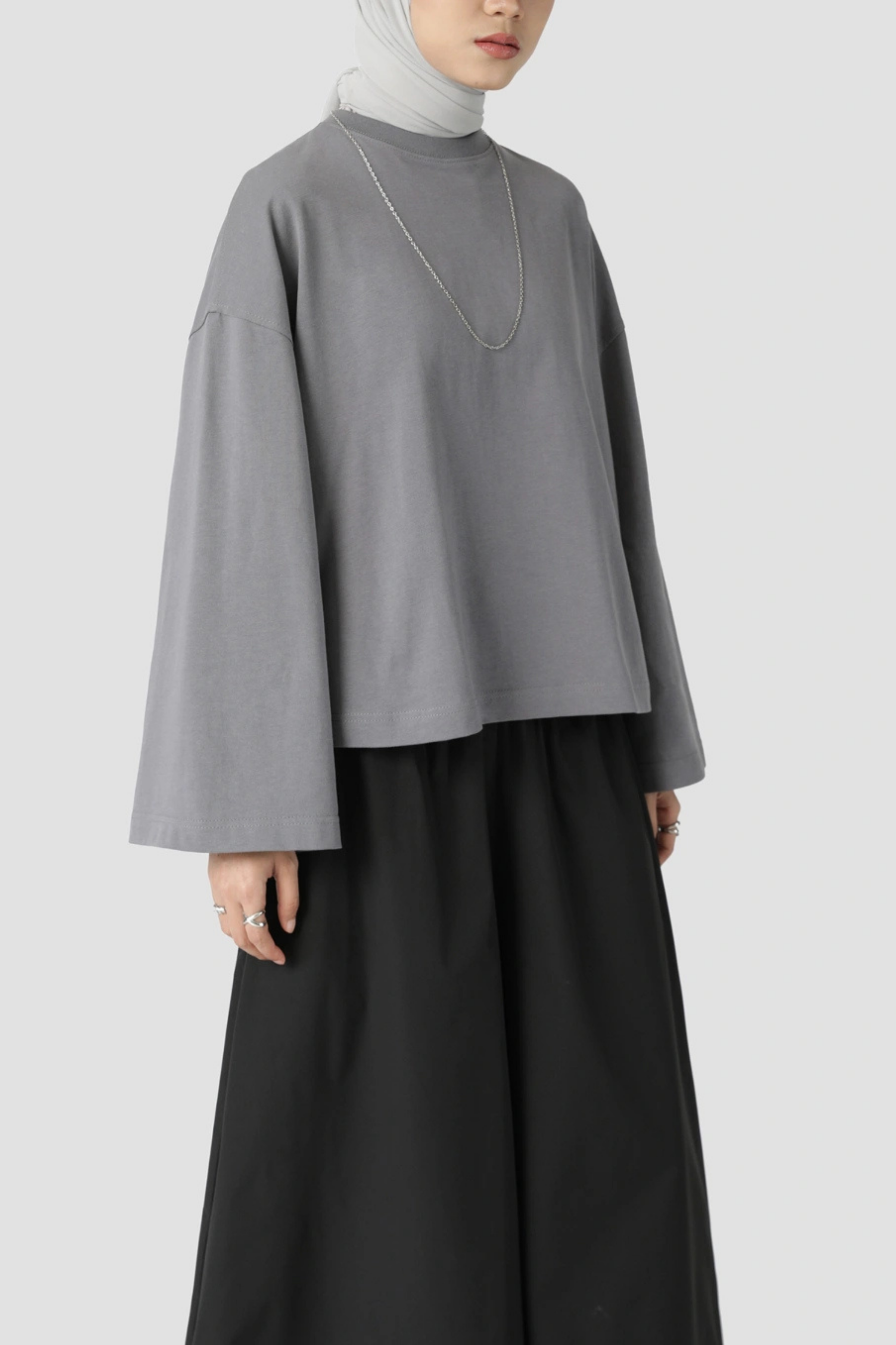 Sabamodest | Crop Loose Tee Grey