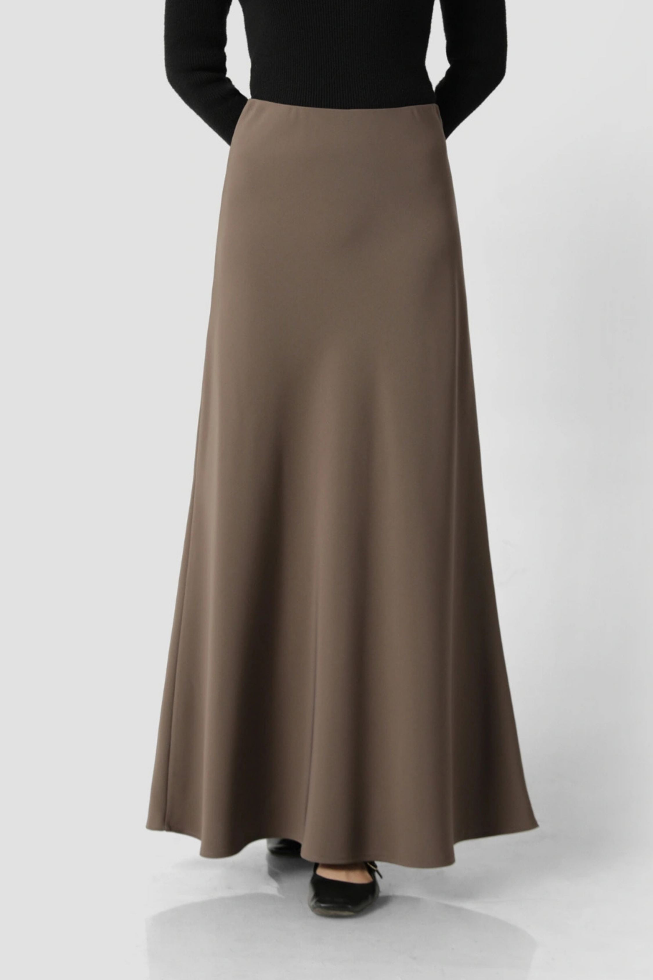 Sabamodest | Crepe Slip Skirt Shitake