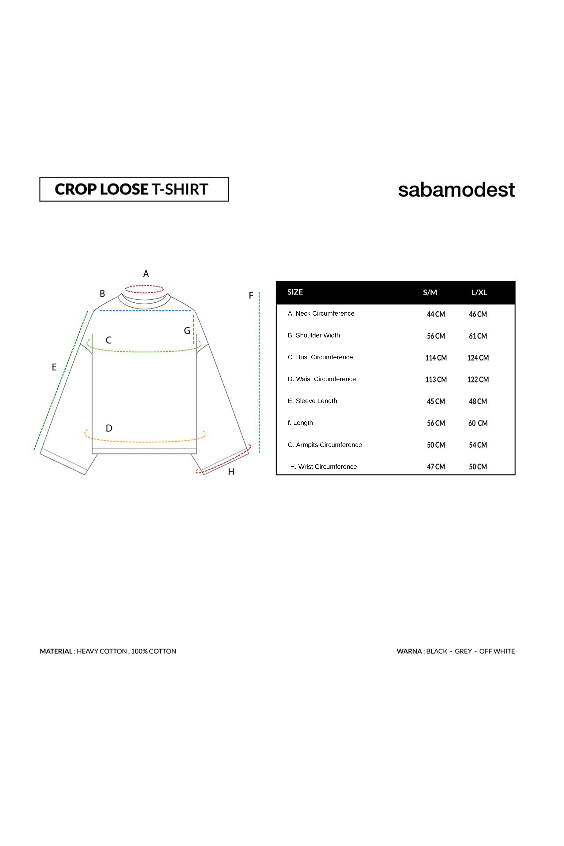 Sabamodest | Crop Loose Tee Grey